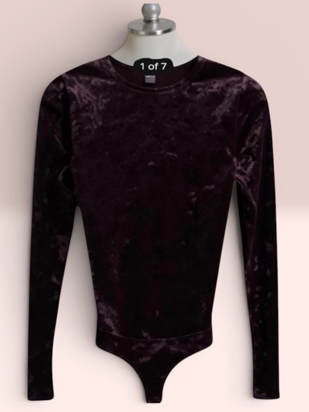 Revamped Velvet Long Sleeve Bodysuit - Plum